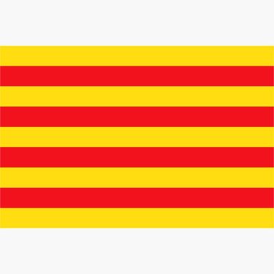 La bandera de Cataluña, en este contexto,  representa la opción de idioma catalán en la web.

